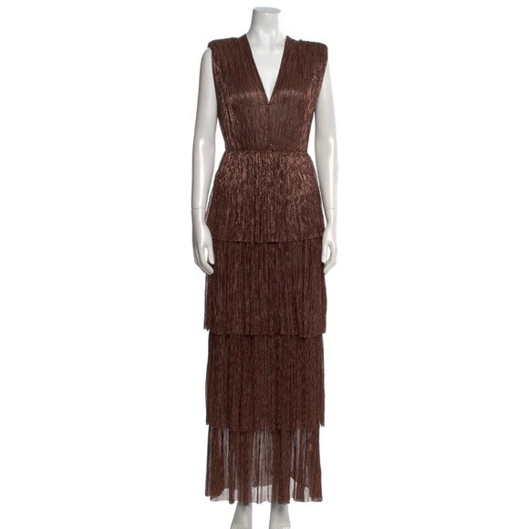 Sabina Musayev Backless Burgundy Layered Dress - Picture 2 of 3